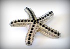 Vintage Antique Silver Rhinestone Starfish Brooch Pin mothers Day Gift For Her