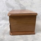 Vintage Wooden Jewelry Box With Mirror   Tan beige Velvet Lining 1-drawer Chest