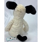 New Jellycat Black Cream White Bashful Dog Medium 12  Stuffed Animal Plush