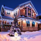 Christmas Lights Outdoor  8 Tubes Shower Lights  Snow Falling Light Decoration 