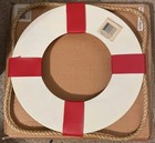 Vtg Wooden Life Preserver Ring Wall Art Nautical Beach Decor 14 Inches