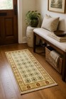 Vintage-inspired Runner Rug With Intricate Floral Patterns Hand-knotted Wool 6ft
