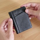 Slim Front Pocket Wallet Genuine Leather Credit Card Holder Cases With Id Window