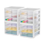 Sterilite 3 Clear Drawer Desktop Storage Unit Home Tabletop Organizer  4 Pack