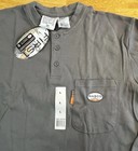 Rasco Fr Mens Large Gray Henley Long Sleeve Pocket T-shirt Flame Resistant Cat2