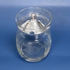 Vintage Etched Crystal Jam   Mustard Jar With Sterling Silver Lid 