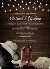Personalized Boots   Roses Wedding Invitations Digital Or Printed  price For 50 