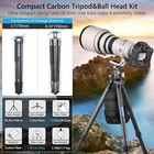 Compact Carbon Fiber Tripod Camera Travel Tripod 46mm Low Profile Ball Head