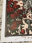 Blotter Art Original Peach Skeleton   Roses Hand Signed  By Stanley Mouse   Coa