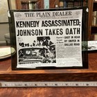 Plain Dealer Glass Tray John F Kennedy Assassinated 8x6    Vintage