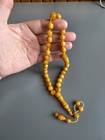 Unique Ukrainian Amber Islamic Prayer 33 Rosary Beads 39g Butterscotch Egg Yolk