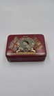 1953 Queen Elizabeth Ii Red Metal Tin Box Coronation Souvenir Long May She Reign