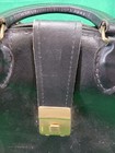 Vintage Professional Case Genuine Leather Doctor Nurse Bag Black Halloween Prop