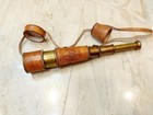 Vintage Antique Brass Leather Telescope Pirate Nautical Spyglass Marine Scope