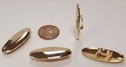 6 Vintage Smooth Oval Bolo Tie Clips Gold Plated Oval 31x13mm  Scarf Clips N508