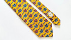 Vintage Christian Dior Monsieur Silk Tie Yellow Gold Heraldic Heart Made In Fran