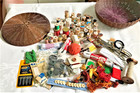 Vintage Sewing Notions In Old Lidded Basket  see Photos 
