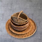 Vintage Baskets Lot  10  Woven Wicker Ratan Grass Boho Farmhouse Wall Decor Hang