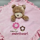 Carters Pink Bear Security Blanket Lovey Mommys Sweetheart Baby Rattle Ruffle