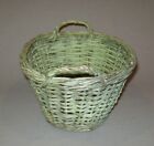 Antique Vtg 19th C 1900s Miniature Splint Laundry Basket Original Green Paint