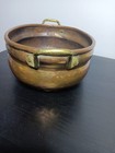 Vintage    solid Copper Pot W brass Handles   Made In Turkey