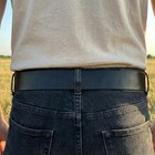 Leather Belt Strap For Men   Women - 1 5 Inch Wide Medium  32-34  Waist  Black