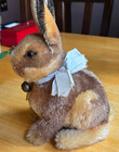 Vintage Steiff Mohair Sitting Bunny Rabbit 8 1 2  Chest Tag And Bell