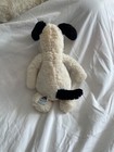 Jellycat Bashful Black Cream Puppy Dog Soft Plush Stuffed Animal 12 