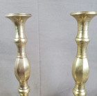 Vintage Solid Brass Pair Of Candlestick Holders 10  Set Of 2 Heavy