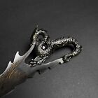 7 5  Fantasy Dragon Knife With Wood Display Stand  Silver