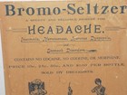 Vintage Bromo-seltzer Headache Cardboard Advertising Store Sign
