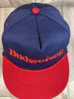 Vintage 90s Budweiser Snapback Hat Cap Blue Red Embroidered Made In Usa