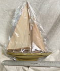 Beautiful Decorative Wooden Pond Yacht Model Sailboat  g166