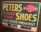 Vintage Advertising Peters Diamond Shoes  Cardboard Sign 21 X 14