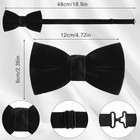 Clip-on Bow Tie For Men  Velvet Pre-tied Adjustable Necktie For Formal Black