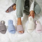 Women s Dearfoams Memory Foam Slippers  5 To 6  Medium Grey Terry 