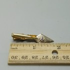 Vintage Anson Trowel Mason Masonic Compass Square Tie Bar Clip Gold Tone