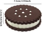 Cookie Shaped Contact Lens Case Travel Contact Lens Box With Mirror  brown 