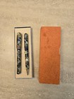 Vintage Fountain Pen   Mechanical Pencil Set - Marbled Celluloid