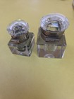 Two Antique Inkwells Victorian Clear Cut  Glass Hinged All Original