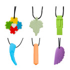 1ps Baby Silicone Teether Kids Chew Necklace Sensory Chewy Pendant Oral Motor To