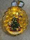 Disney Parks Mickey   Minnie The Christmas Tree Ornament Gold Pine Cone Light Up
