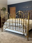 Italian Hollywood Regency Gold Gilt Iron King Headboard