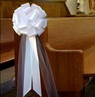 Large White Pull Bows With Long Tulle Tails - 9  Wide  Set Of 6  Easter  Spring