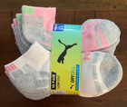 Girls Youth Puma Drycell Socks 10 Pair Nip Sz 4-9 5 Multi Color