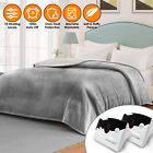 Soft Heated Blanket Machine Washable Fleece Throw For Twin Full Queen King Size