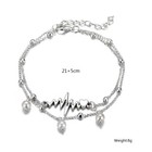 Double Foot Jewelry Ecg Heart Women Anklet Silver Ankle Bracelet Beach Chain
