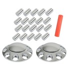  2 Front Axle Wheel Cover Hub Cap 33mm Lug Nut Covers Replacement For Semi 