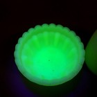 Vintage Fenton Uranium Custard Glass Fairy Lamp Painted Flowers