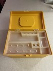 Vtg Sew Wilson Wil-hold Small Plastic Sewing Box With Tray 1970s Harvest Gold